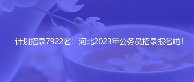 計(jì)劃招錄7922名！河北2023年公務(wù)員招錄報(bào)名啦！